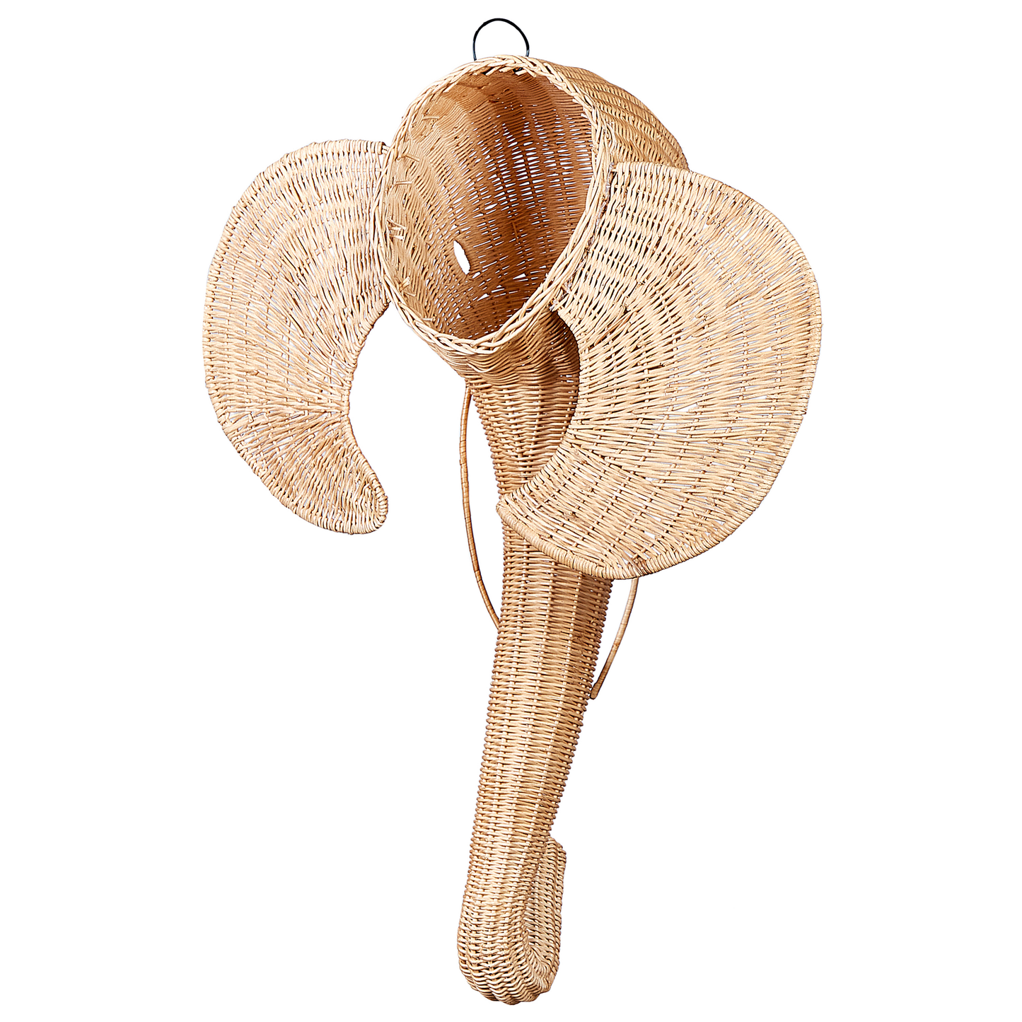 Wandobjekt Elefant GRUNEY Rattan 83 cm Naturfarben