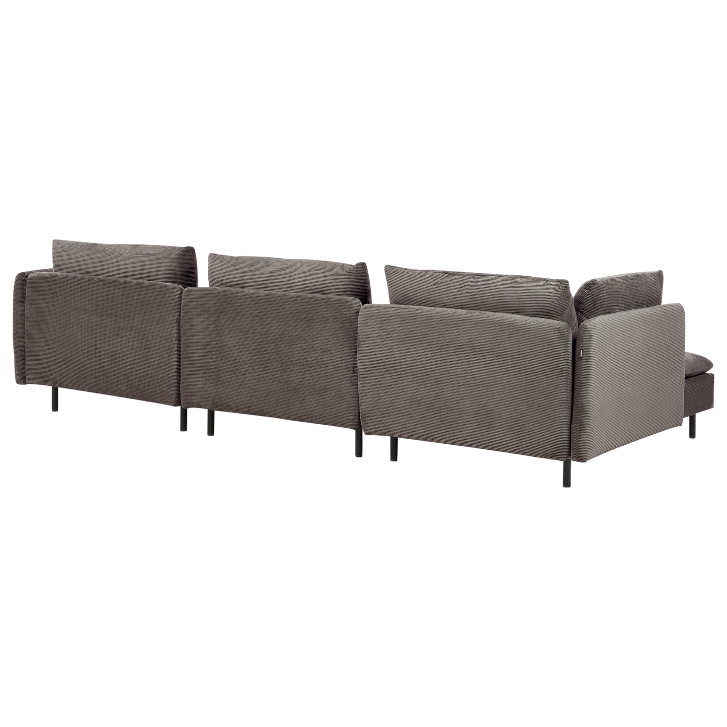 3-Sitzer Ecksofa Cord dunkelbraun rechtsseitig EGERIS
