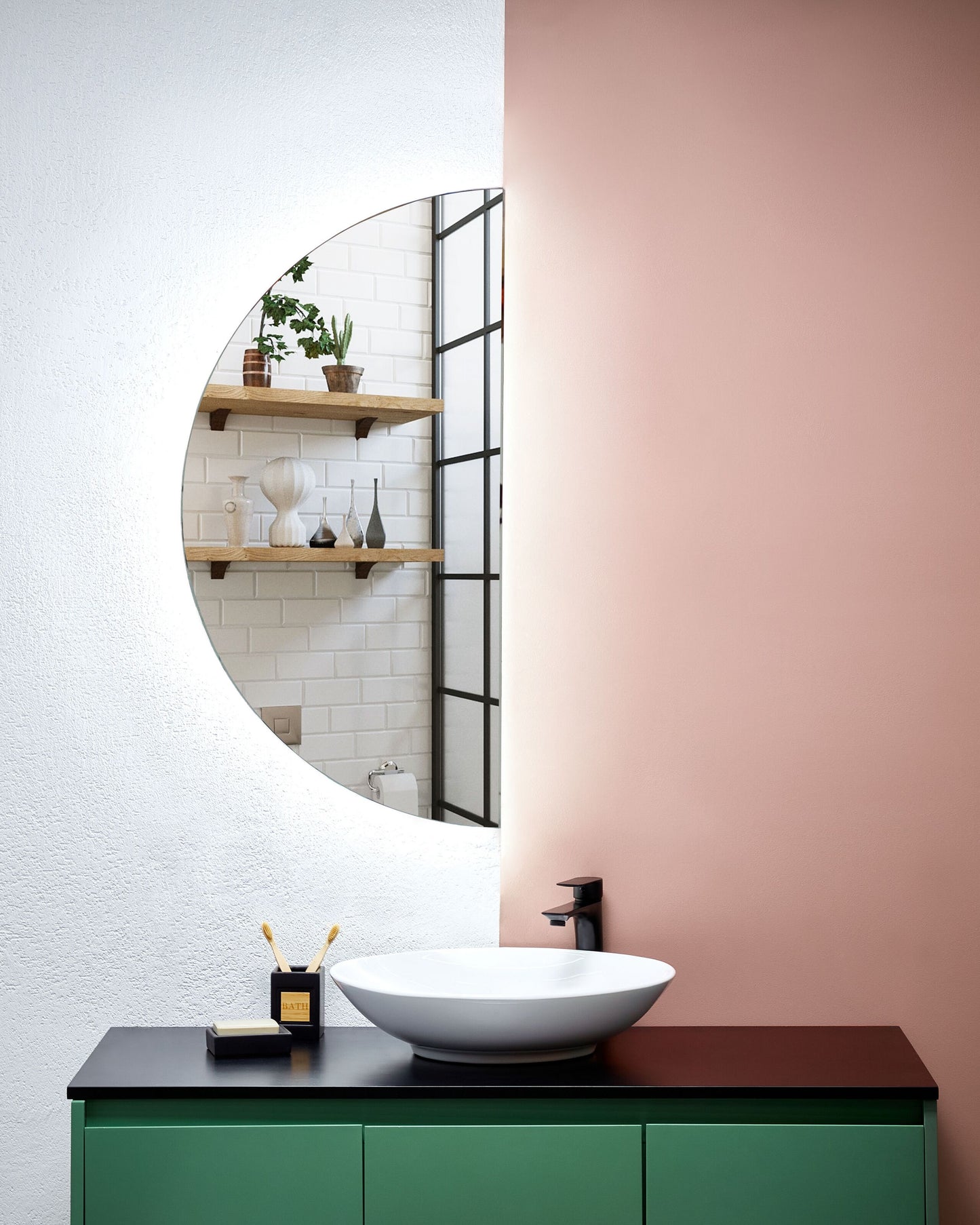 LED-Badezimmer-Spiegel LOUE 50 cm 100 cm Silber
