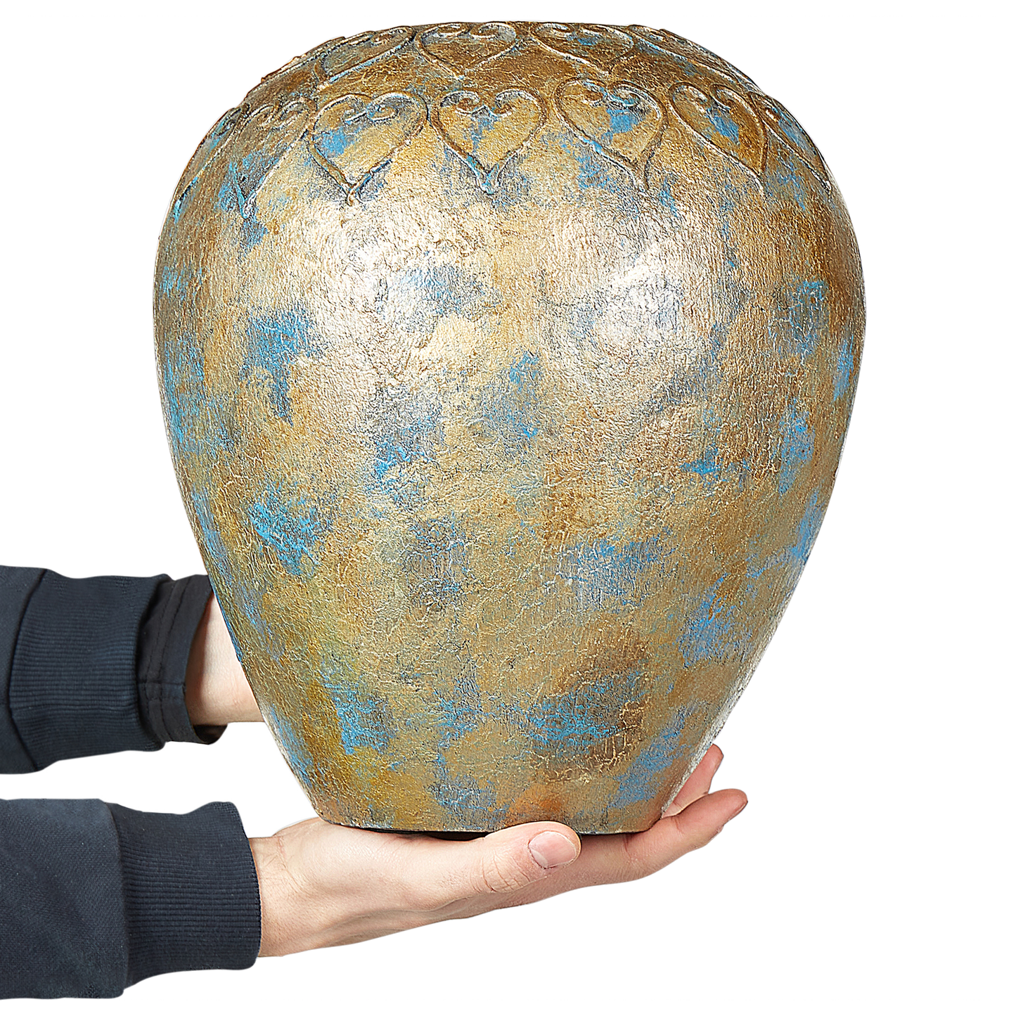 Dekovase NIDA Keramik 33 cm Gold