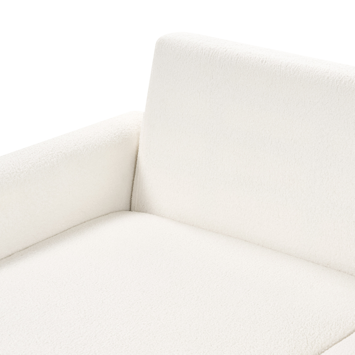 3-Sitzer Ecksofa Bouclé cremeweiss rechtsseitig mit Schlaffunktion Stauraum SIRO