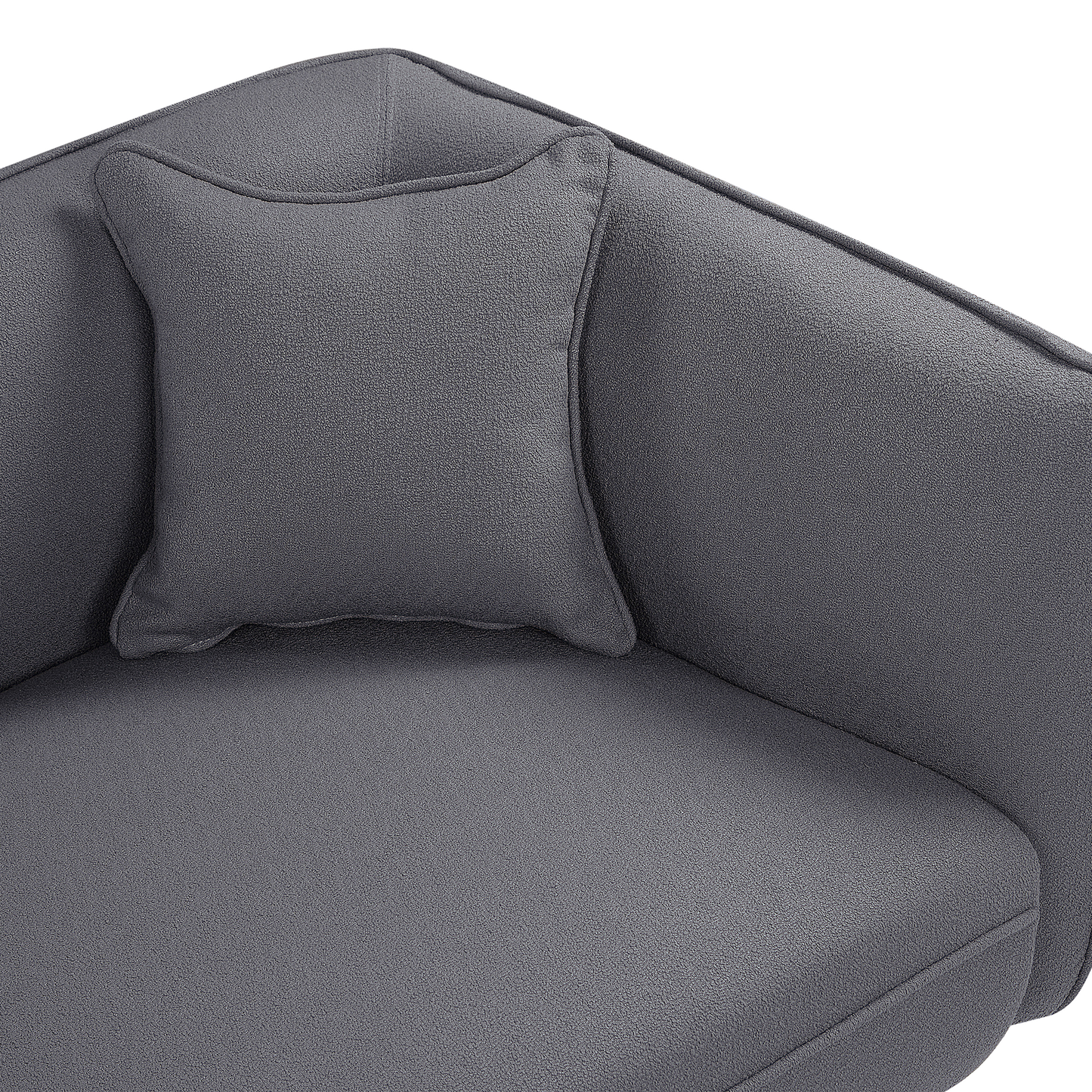Chaiselongue Bouclé dunkelgrau rechtsseitig CHEVANNES