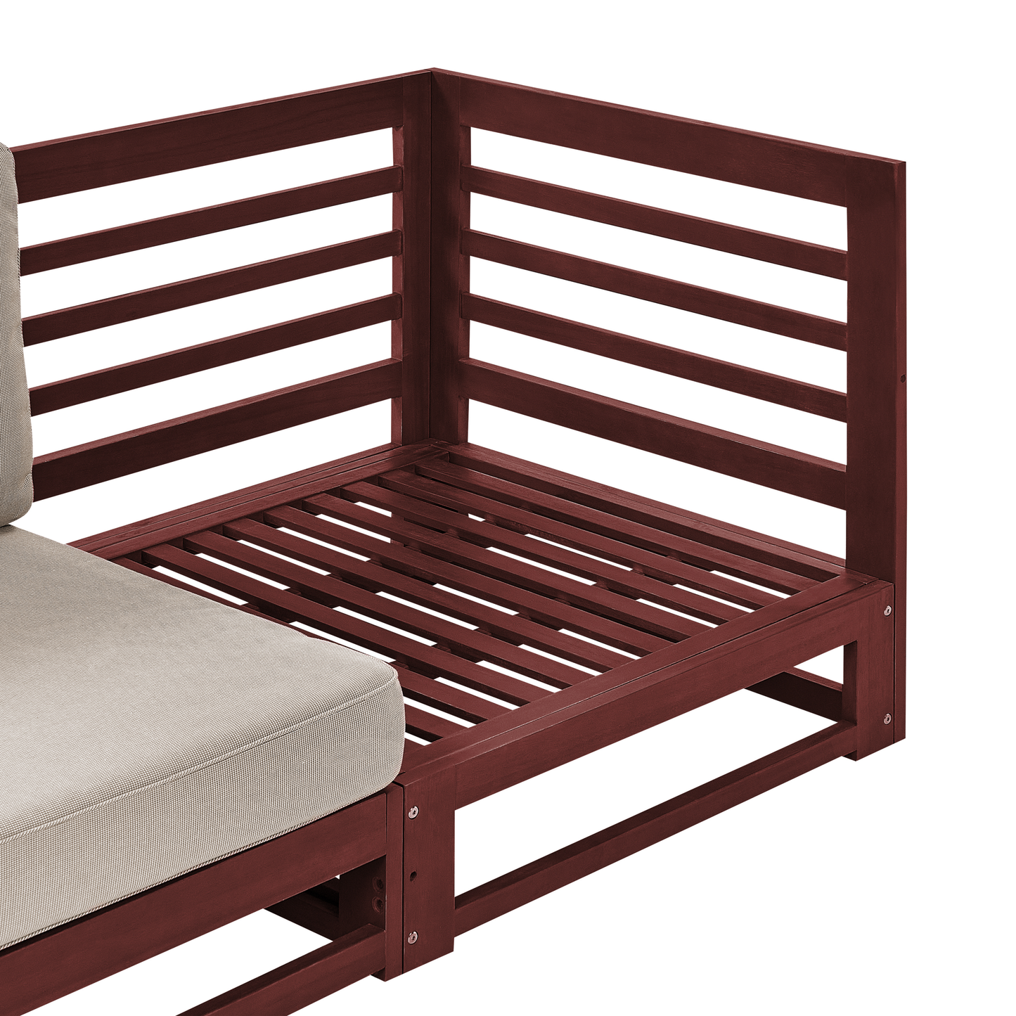 Gartensofa 3-Sitzer TRANI modular Akazienholz Dunkelrot