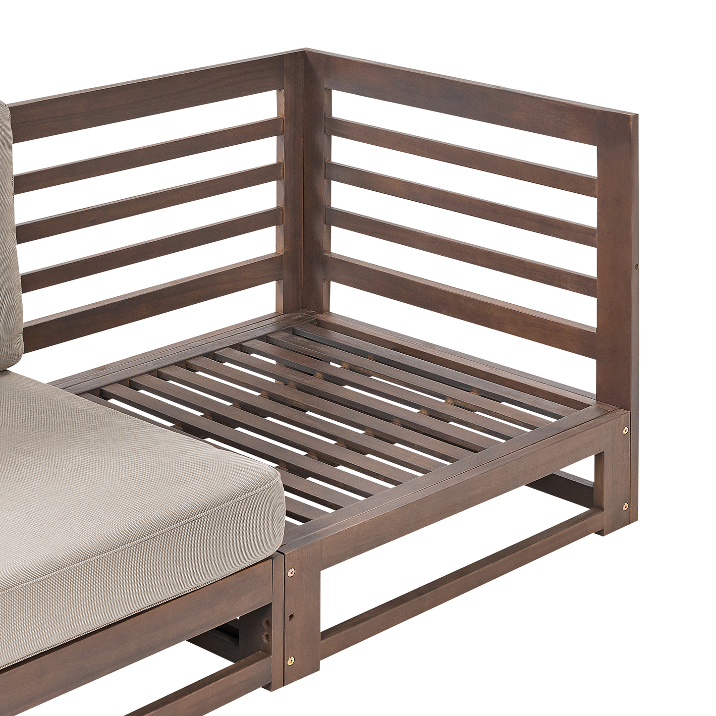 Gartensofa Akazienholz dunkelbraun 3-Sitzer Auflagen taupe TRANI
