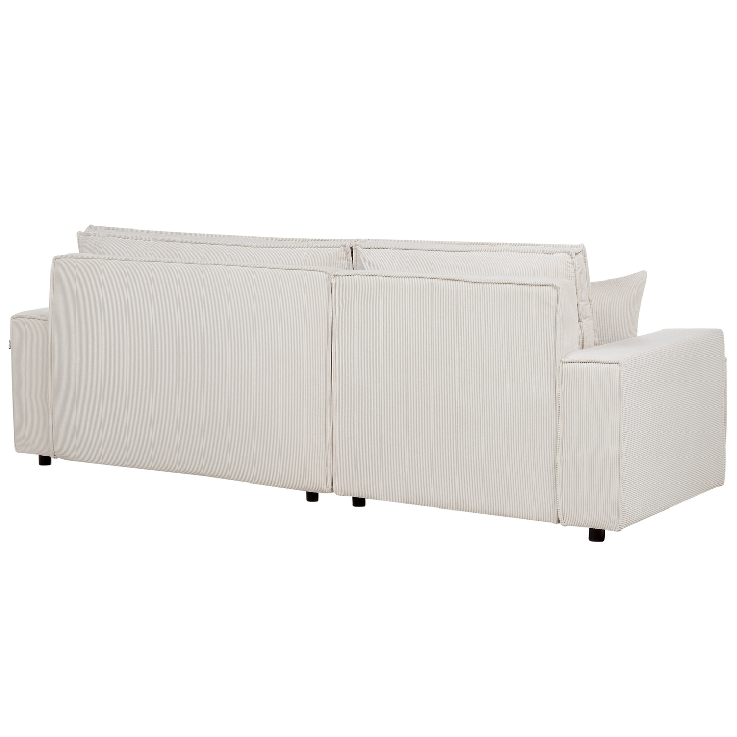 2-Sitzer Ecksofa Cord cremeweiss rechtsseitig mit Schlaffunktion ABACKA