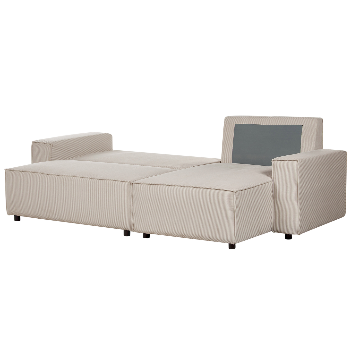 2-Sitzer Ecksofa Cord beige linksseitig mit Schlaffunktion ABACKA
