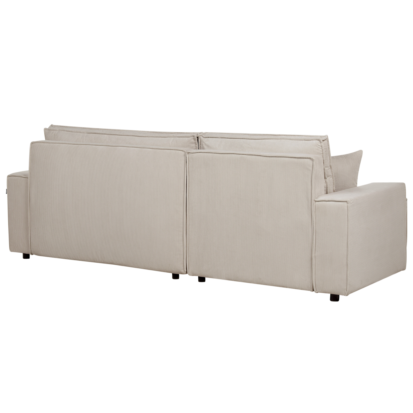 2-Sitzer Ecksofa Cord beige rechtsseitig mit Schlaffunktion ABACKA