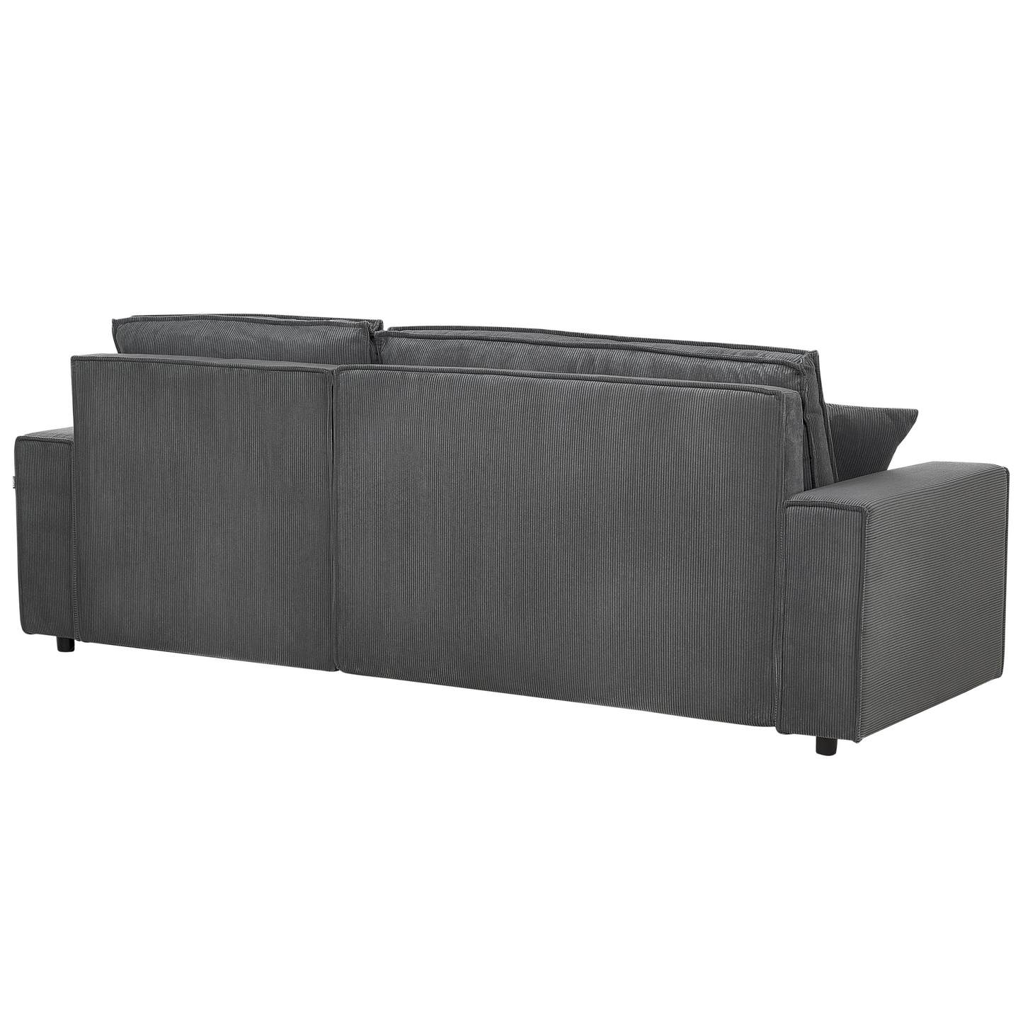 2-Sitzer Ecksofa Cord graphitgrau linksseitig mit Schlaffunktion ABACKA