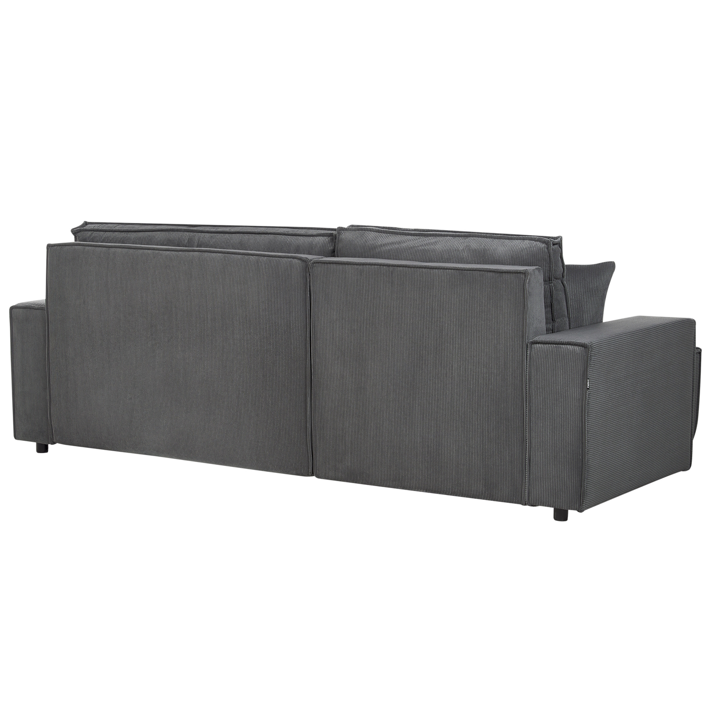 2-Sitzer Ecksofa Cord graphitgrau rechtsseitig mit Schlaffunktion ABACKA