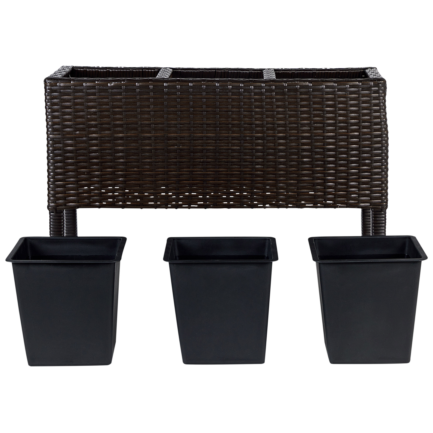 Blumentopf mit Beinen CARAGANA PE Rattan 77 cm Dunkelbraun