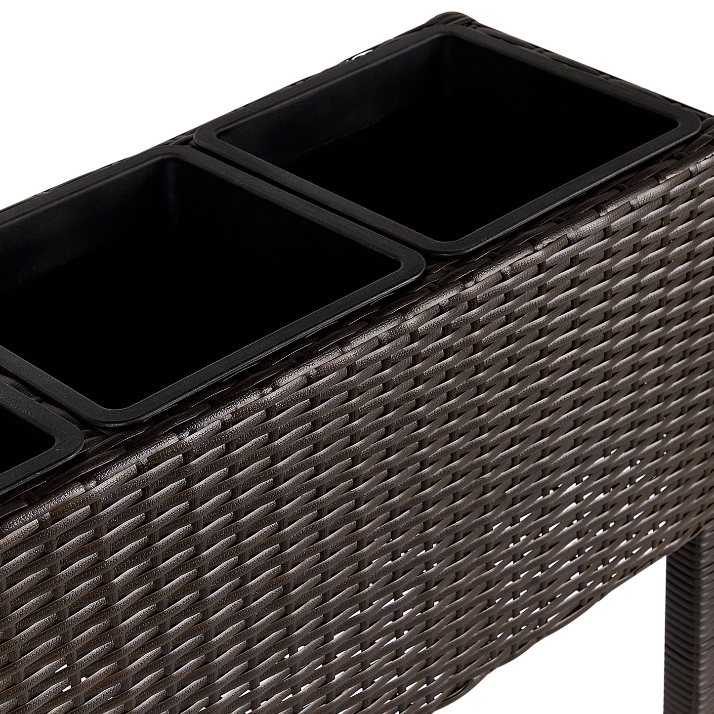 Blumentopf mit Beinen CARAGANA PE Rattan 77 cm Dunkelbraun