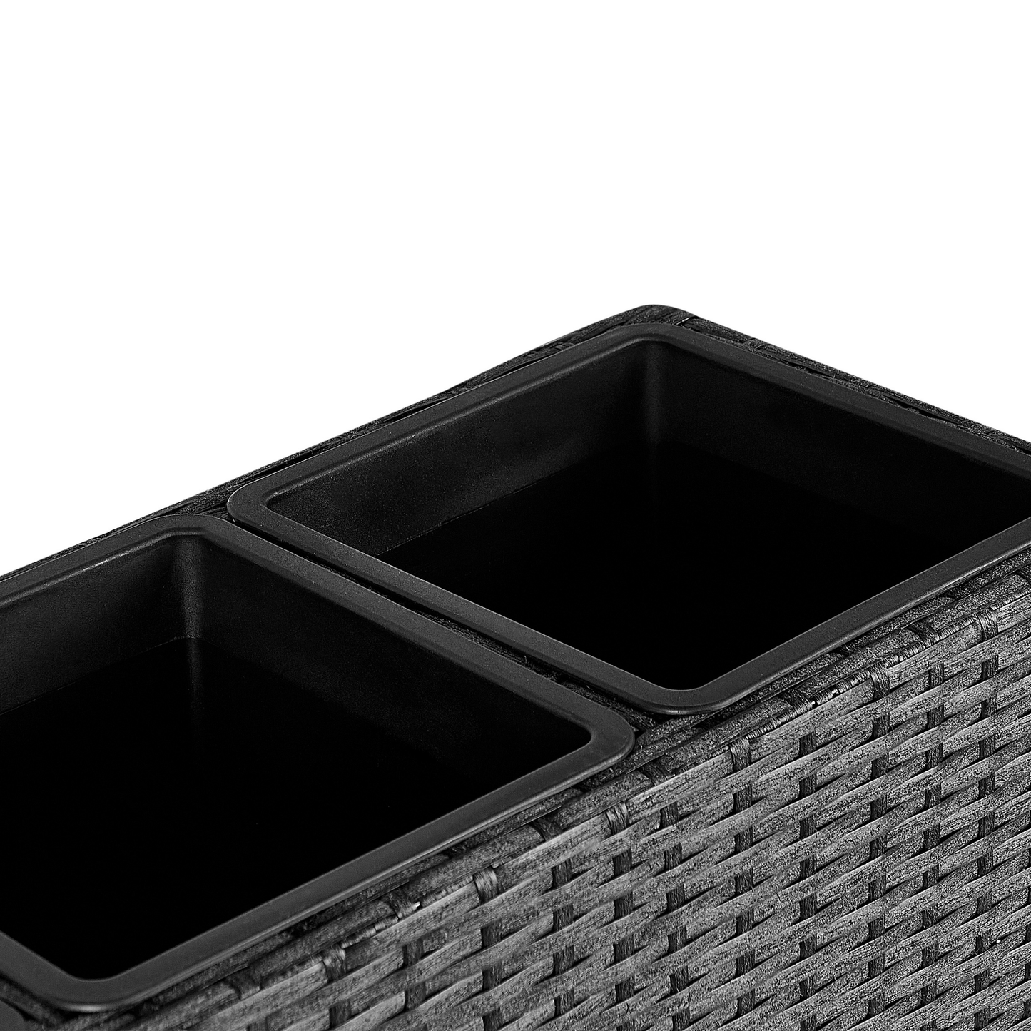 Blumentopf mit Beinen CARAGANA PE Rattan 77 cm Schwarz