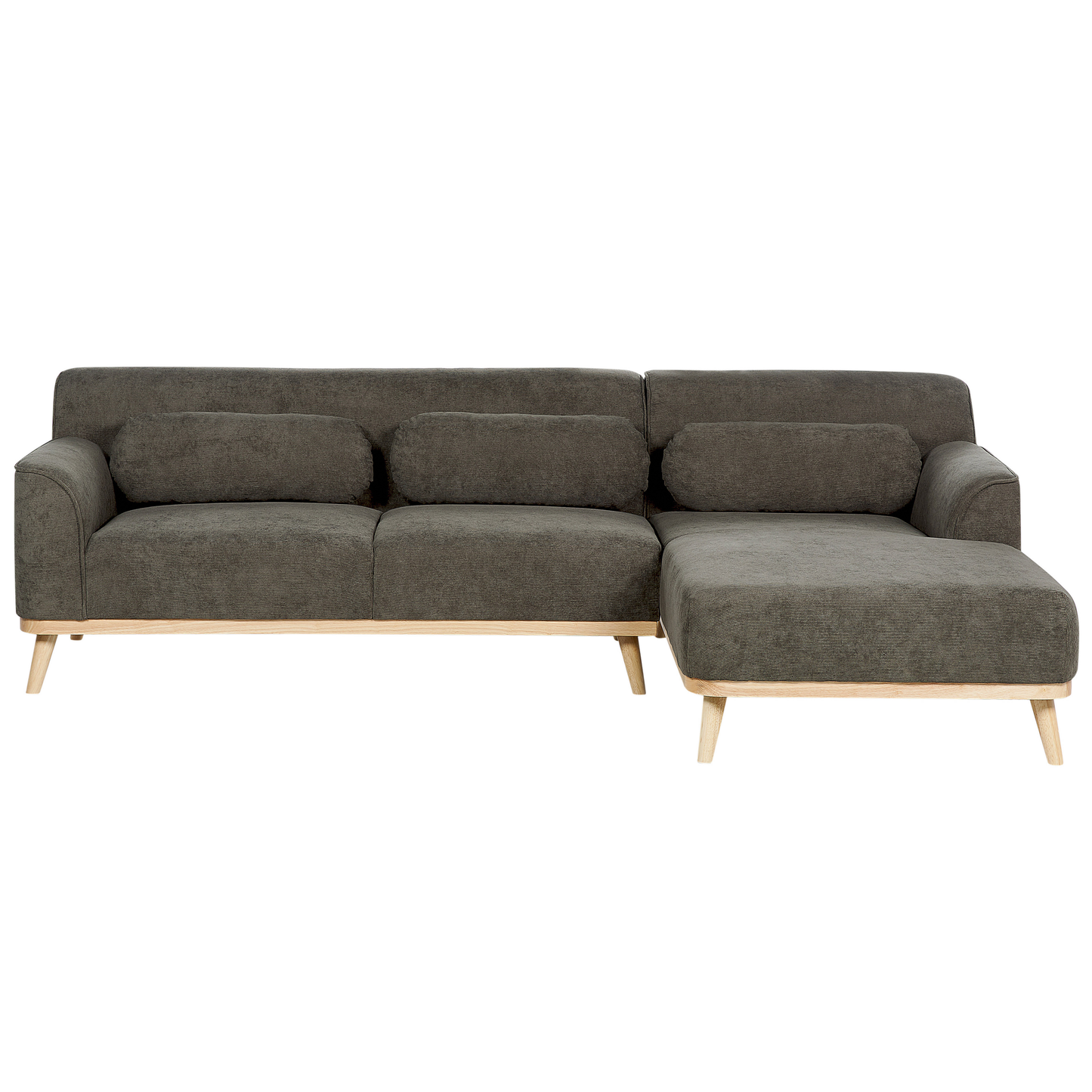 3-Sitzer Ecksofa Cord dunkelgrün linksseitig SIMOS