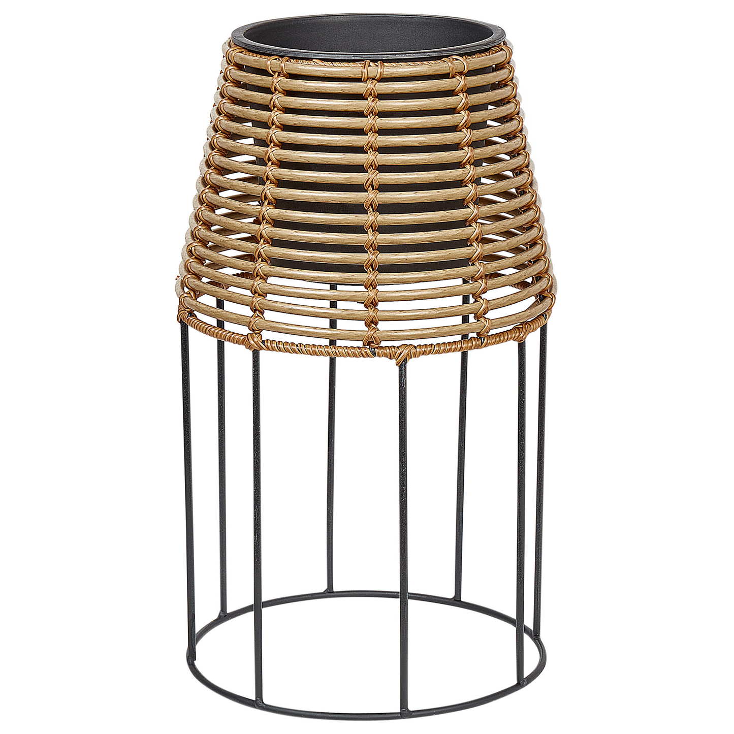 Blumentopf mit Beinen 2er Set BORAGO PE Rattan 20/21 cm Naturfarben