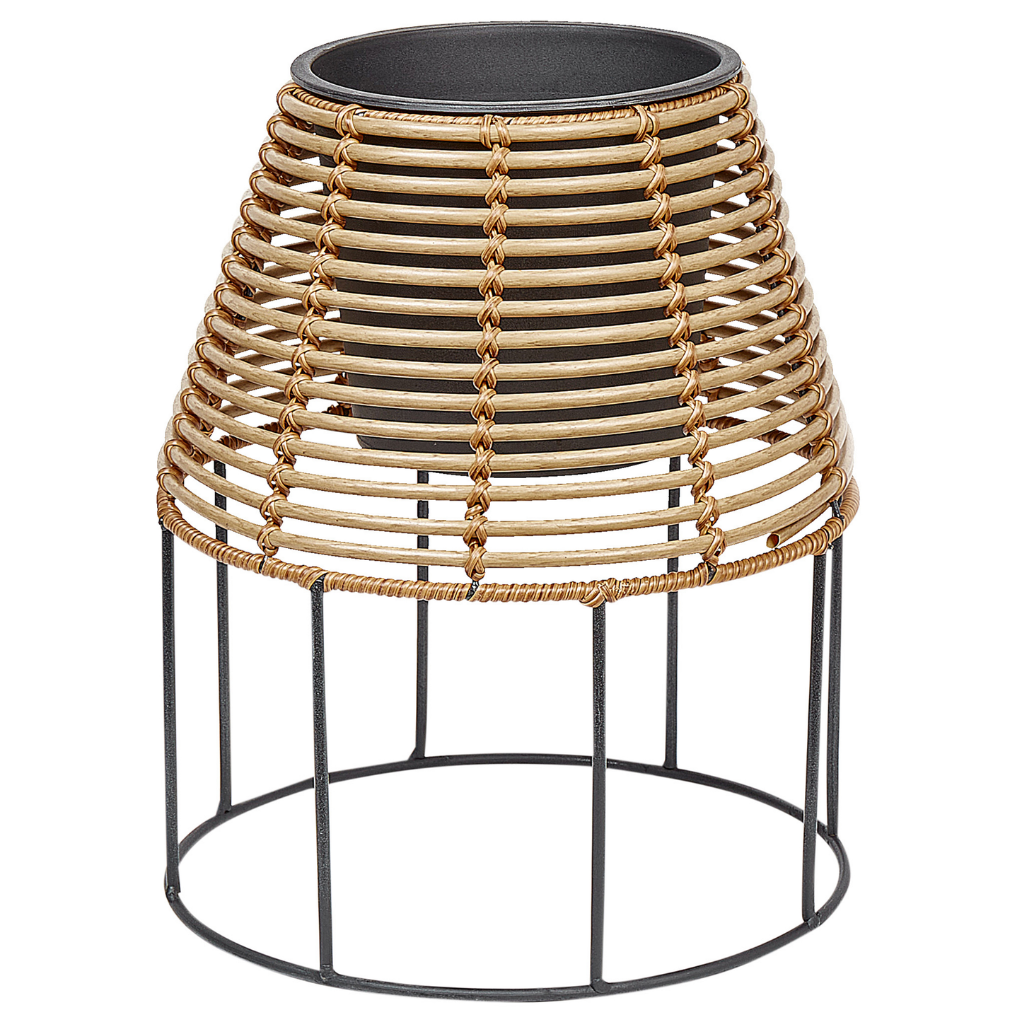 Blumentopf mit Beinen 2er Set BORAGO PE Rattan 20/21 cm Naturfarben