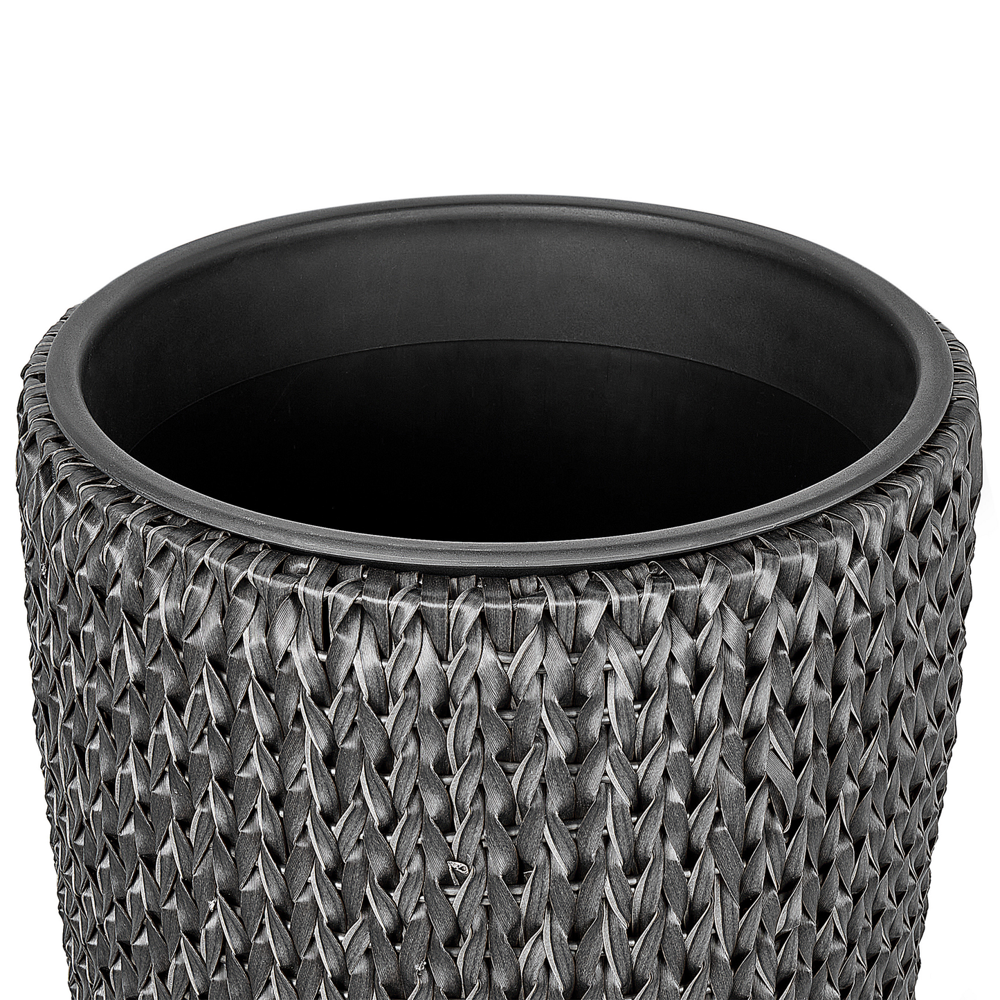 Set mit 2 Blumentöpfen CEDRUS PE Rattan 37/45 cm Schwarz