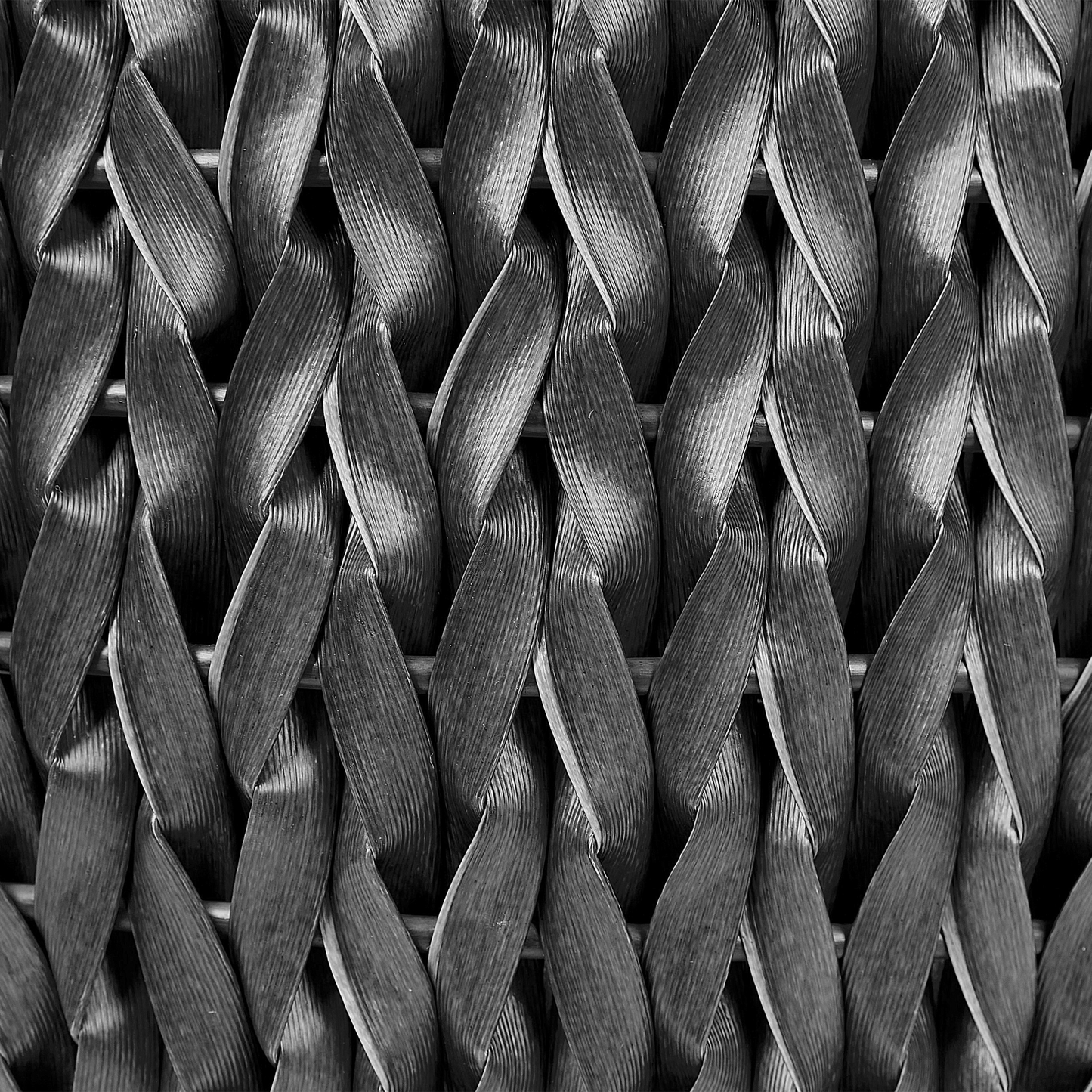 Set mit 2 Blumentöpfen CEDRUS PE Rattan 37/45 cm Schwarz