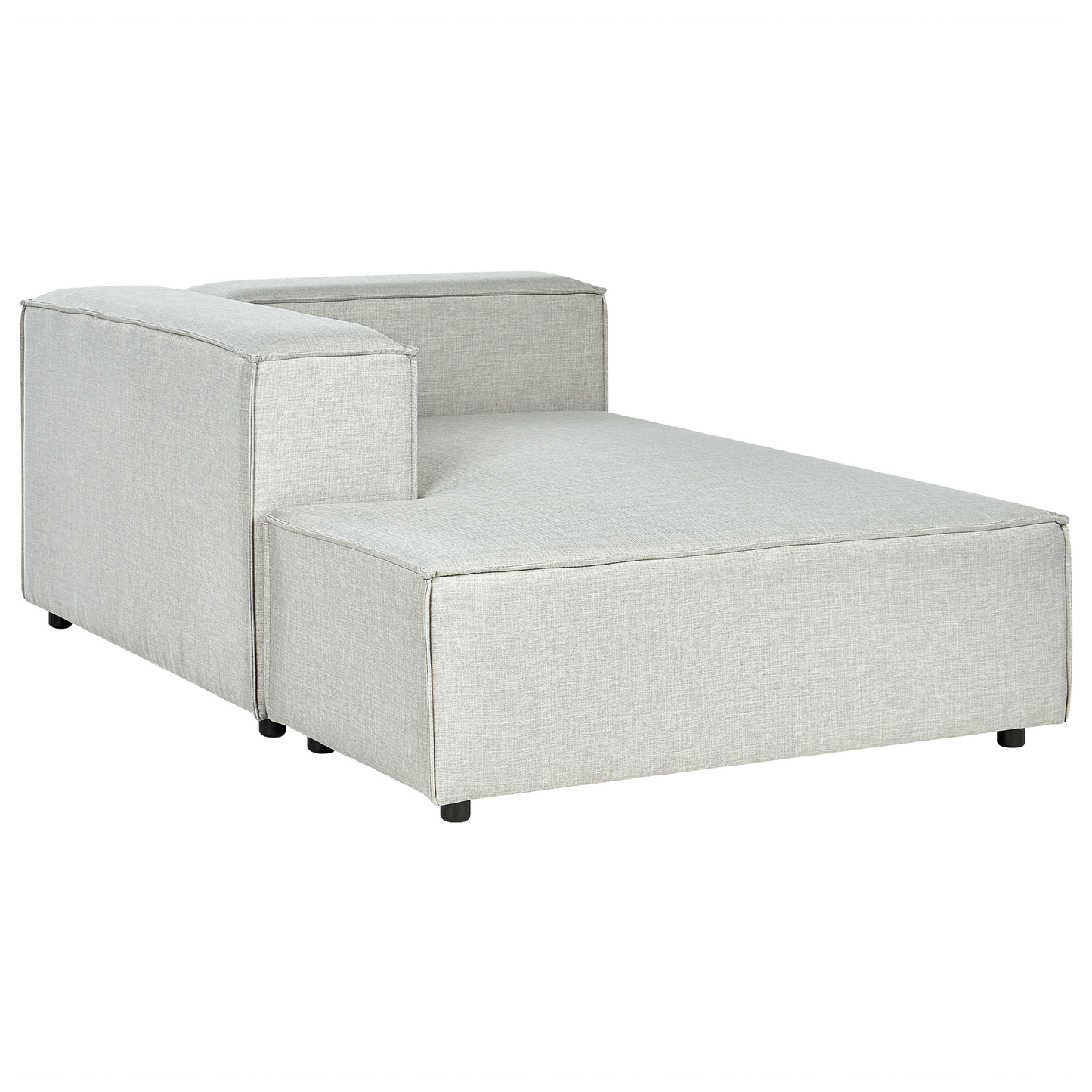 Chaiselongue Leinen hellgrau rechtsseitig APRICA