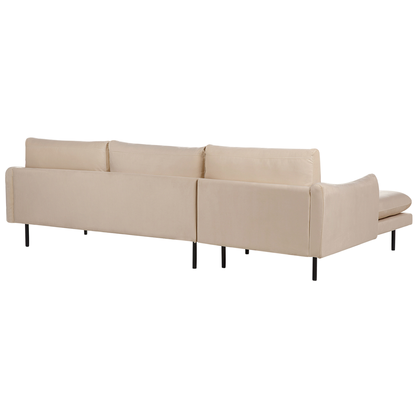 4-Sitzer Ecksofa Samtstoff beige rechtsseitig VINTERBRO
