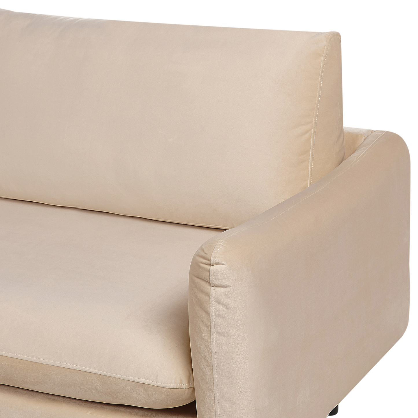 4-Sitzer Ecksofa Samtstoff beige rechtsseitig VINTERBRO