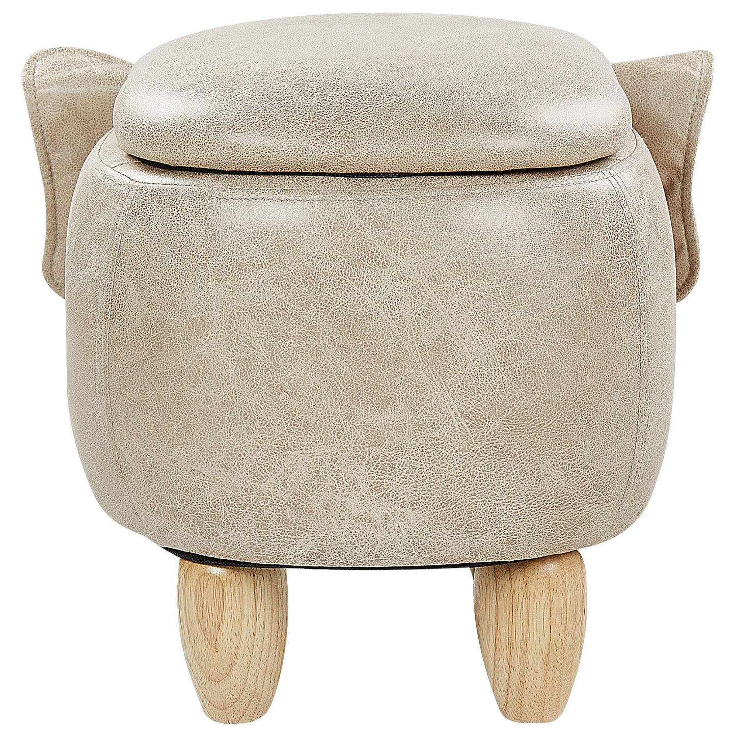 Tierhocker mit Stauraum Lederoptik taupe Elefantenform ELEPHANT