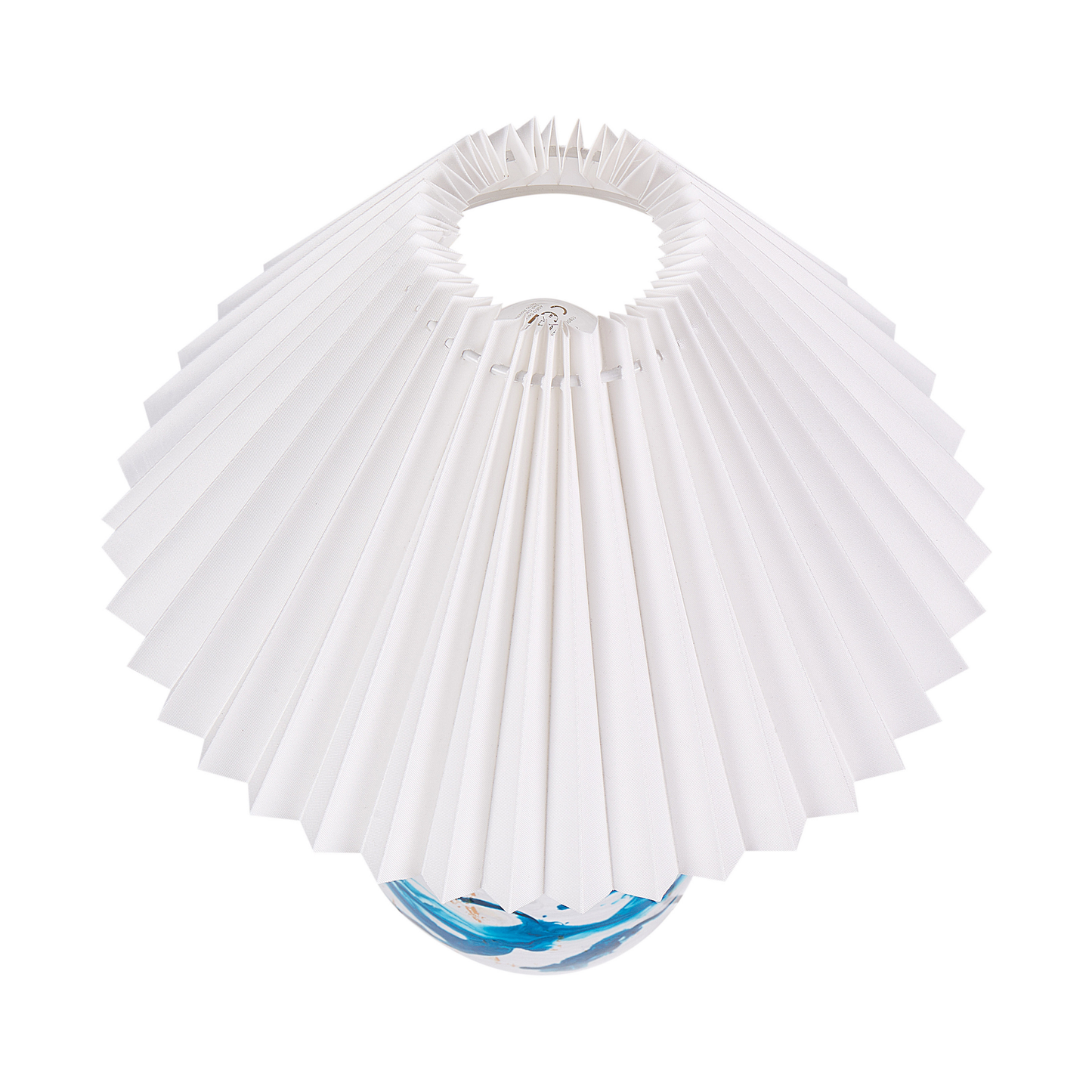 Tischlampe 2er Set Keramik weiss / blau 35 cm Kegelform GENFEL