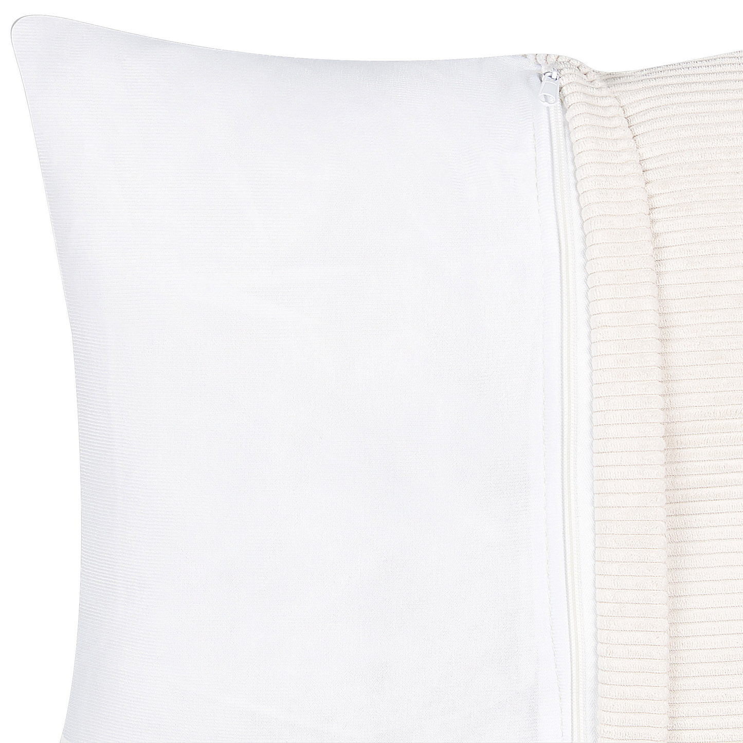 4-Sitzer Ecksofa Cord cremeweiss rechtsseitig LUNGO