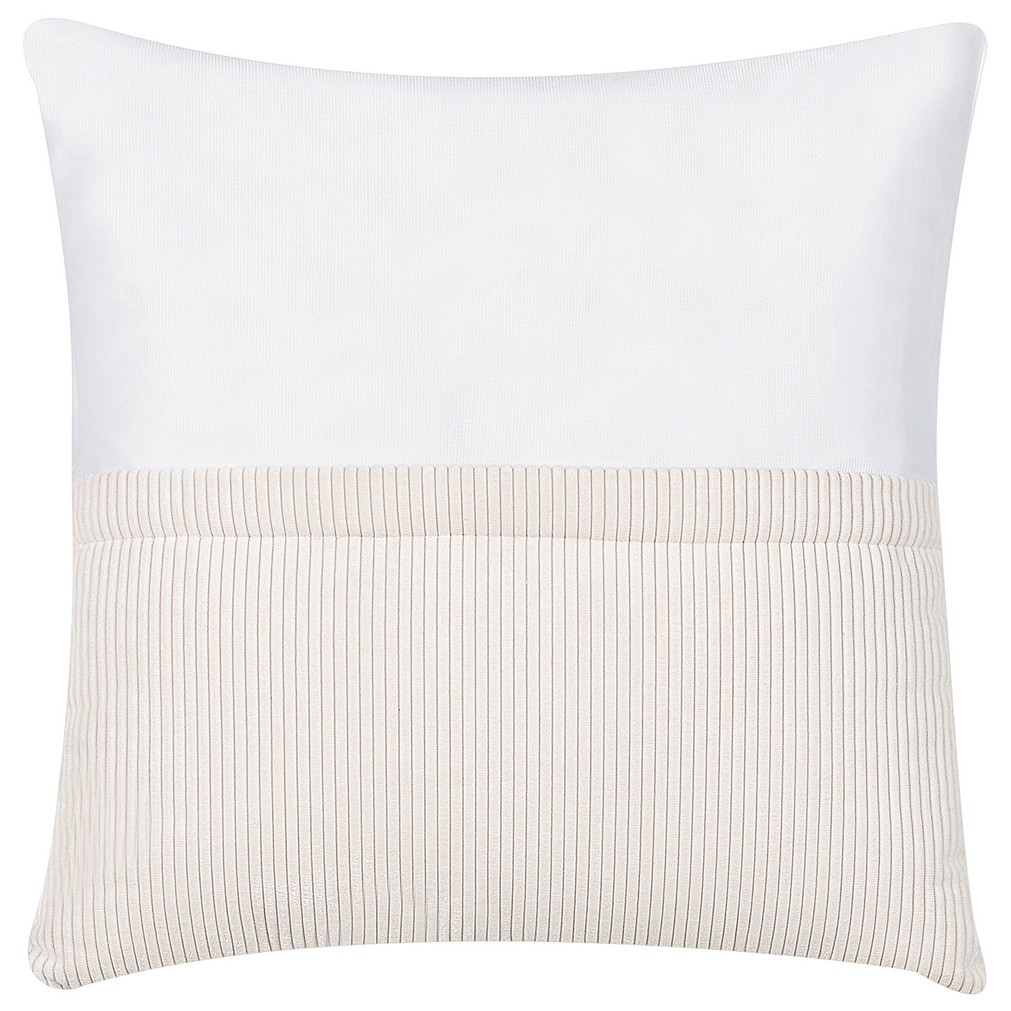 4-Sitzer Ecksofa Cord cremeweiss linksseitig mit Ottomane LUNGO