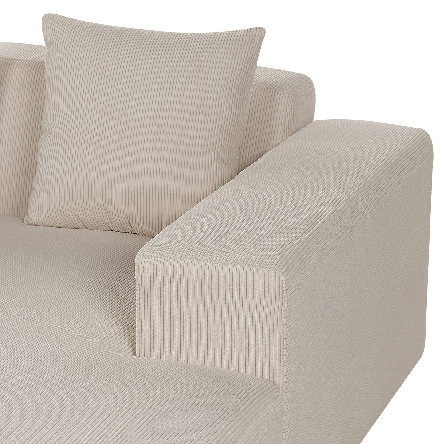 4-Sitzer Ecksofa Cord beige linksseitig LUNGO