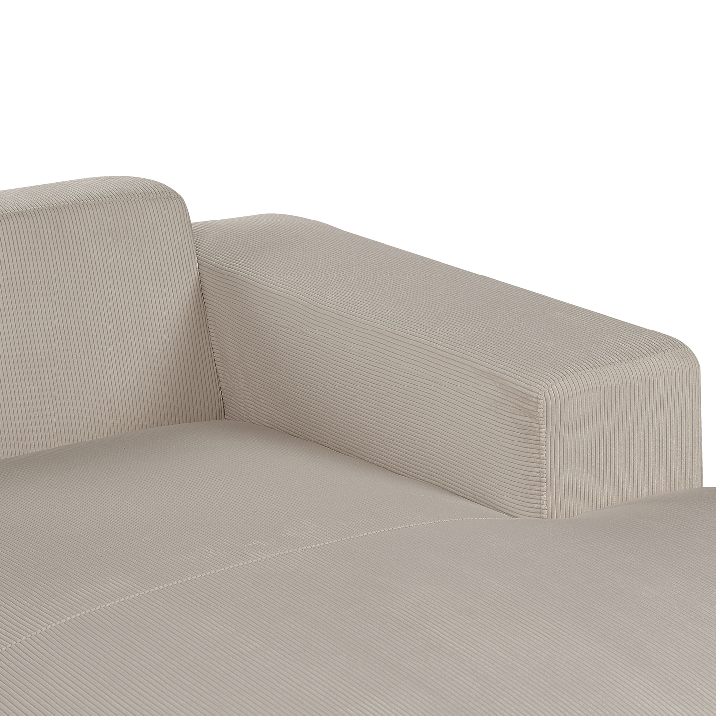 4-Sitzer Ecksofa Cord beige linksseitig LUNGO