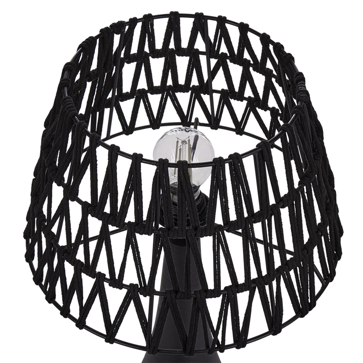 Tischleuchte PELLEJAS Baumwolle Schwarz