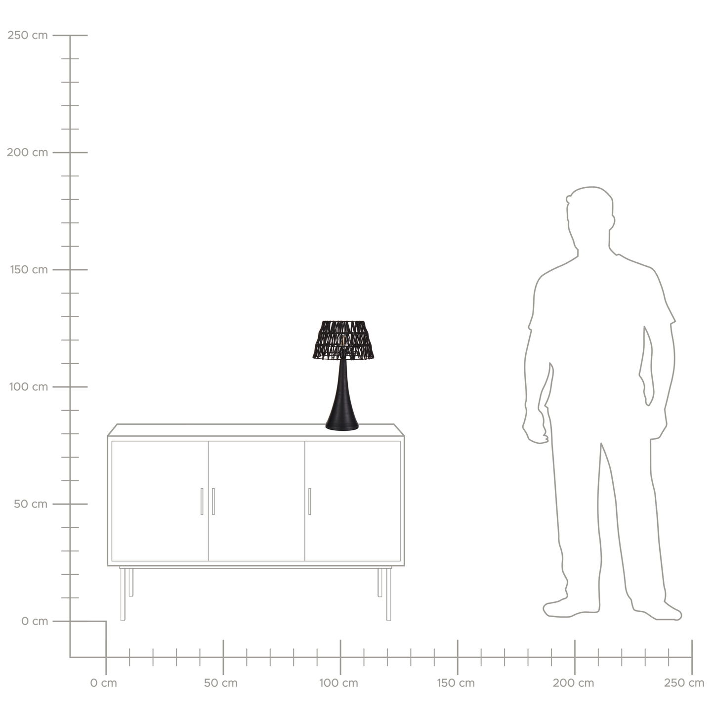 Tischleuchte PELLEJAS Baumwolle Schwarz