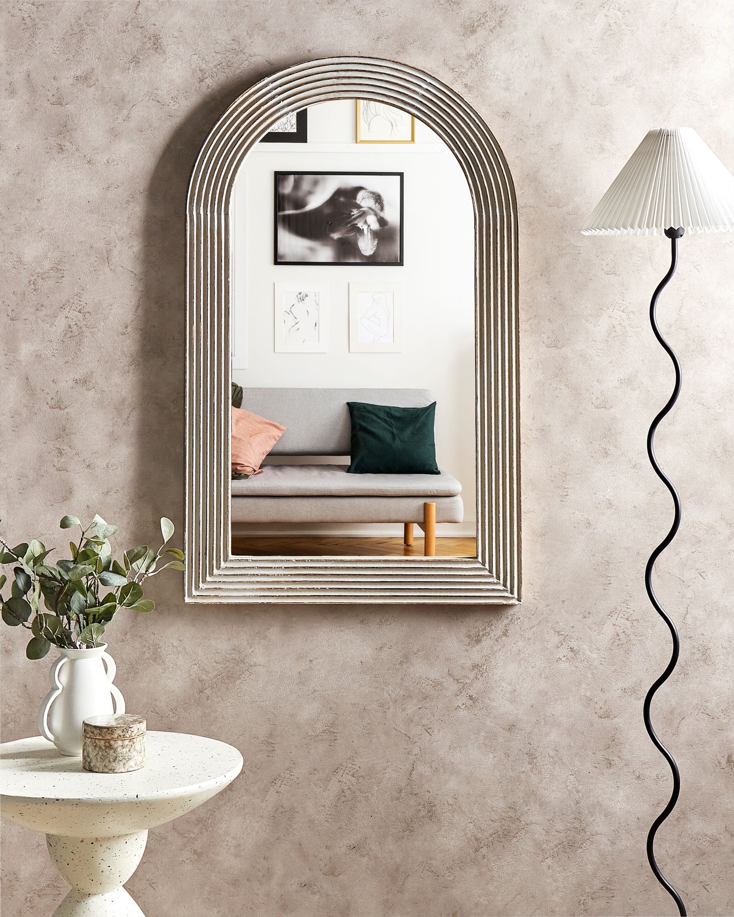 Wandspiegel CHANDON 65 cm 107 cm Holz Weiss
