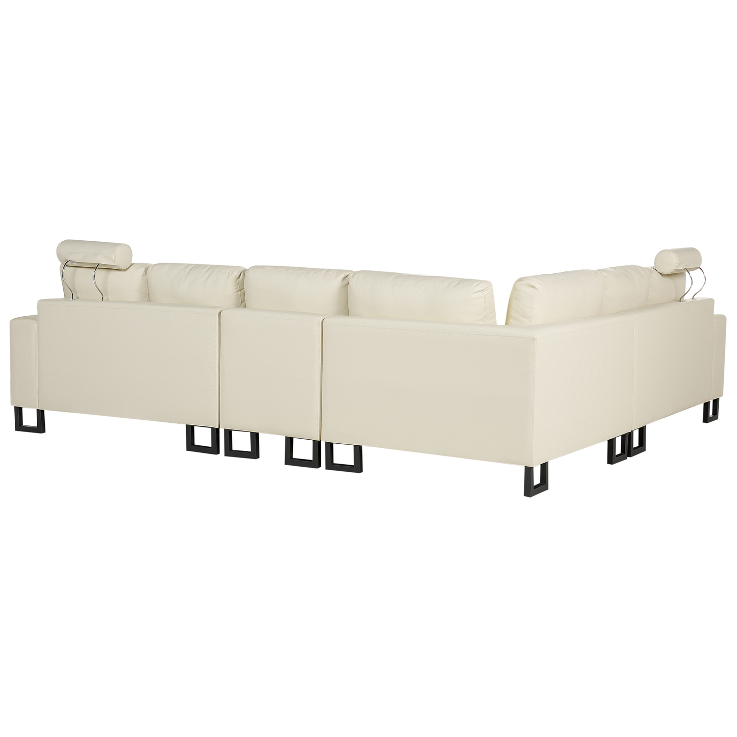6-Sitzer Ecksofa Leder creme rechtsseitig STOCKHOLM II