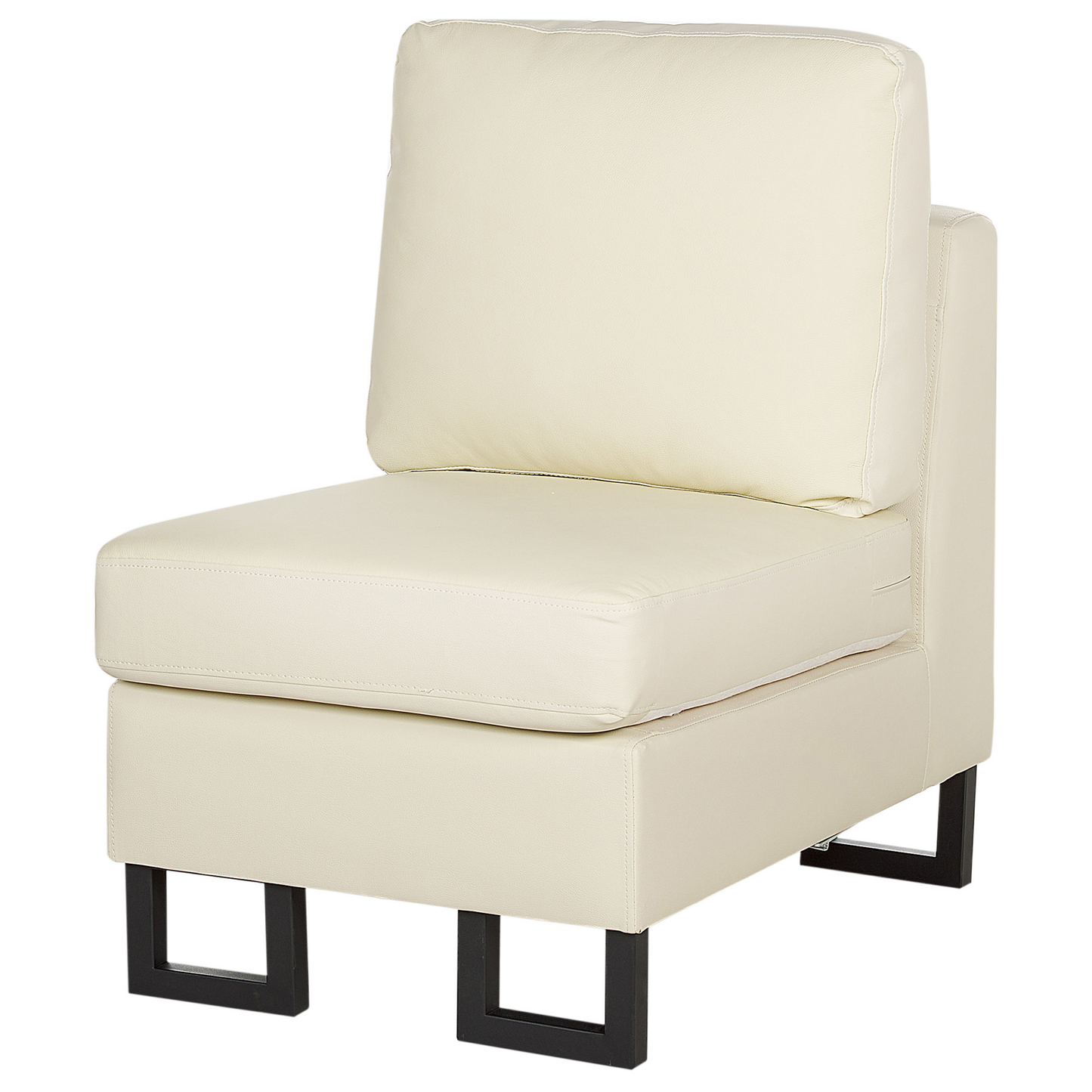 6-Sitzer Ecksofa Leder creme rechtsseitig STOCKHOLM II