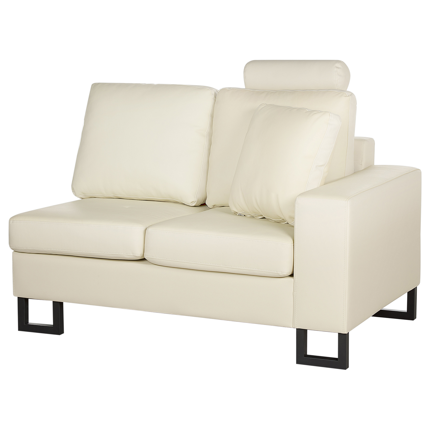 6-Sitzer Ecksofa Leder creme rechtsseitig STOCKHOLM II