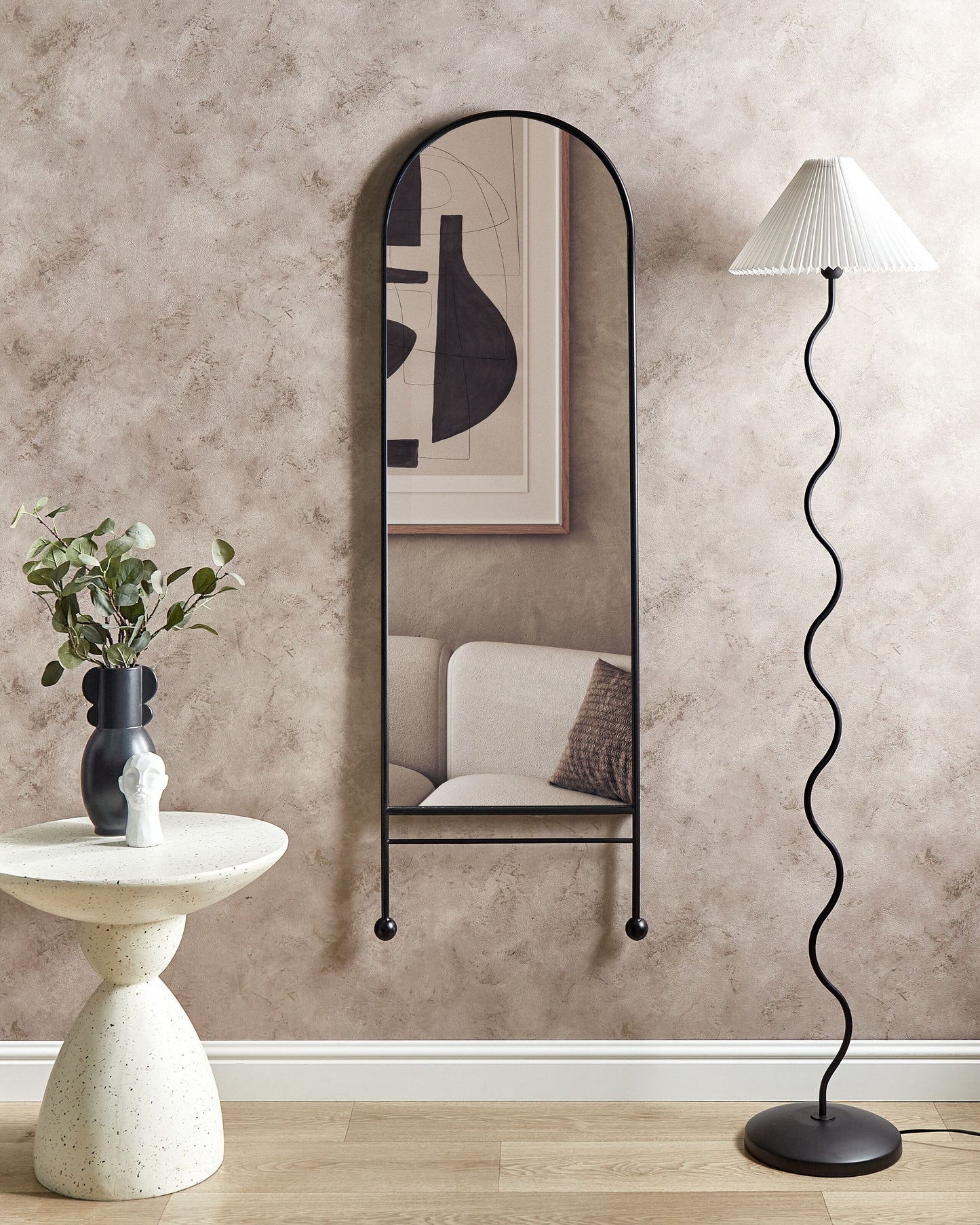 Wandspiegel JARNAGES 45 cm 145 cm Metall Schwarz