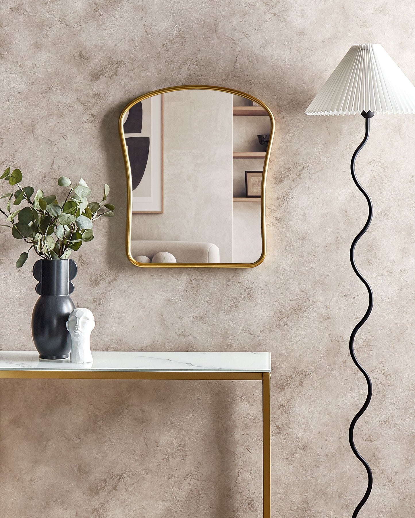 Wandspiegel NOTH 45 cm 53 cm Metall Gold