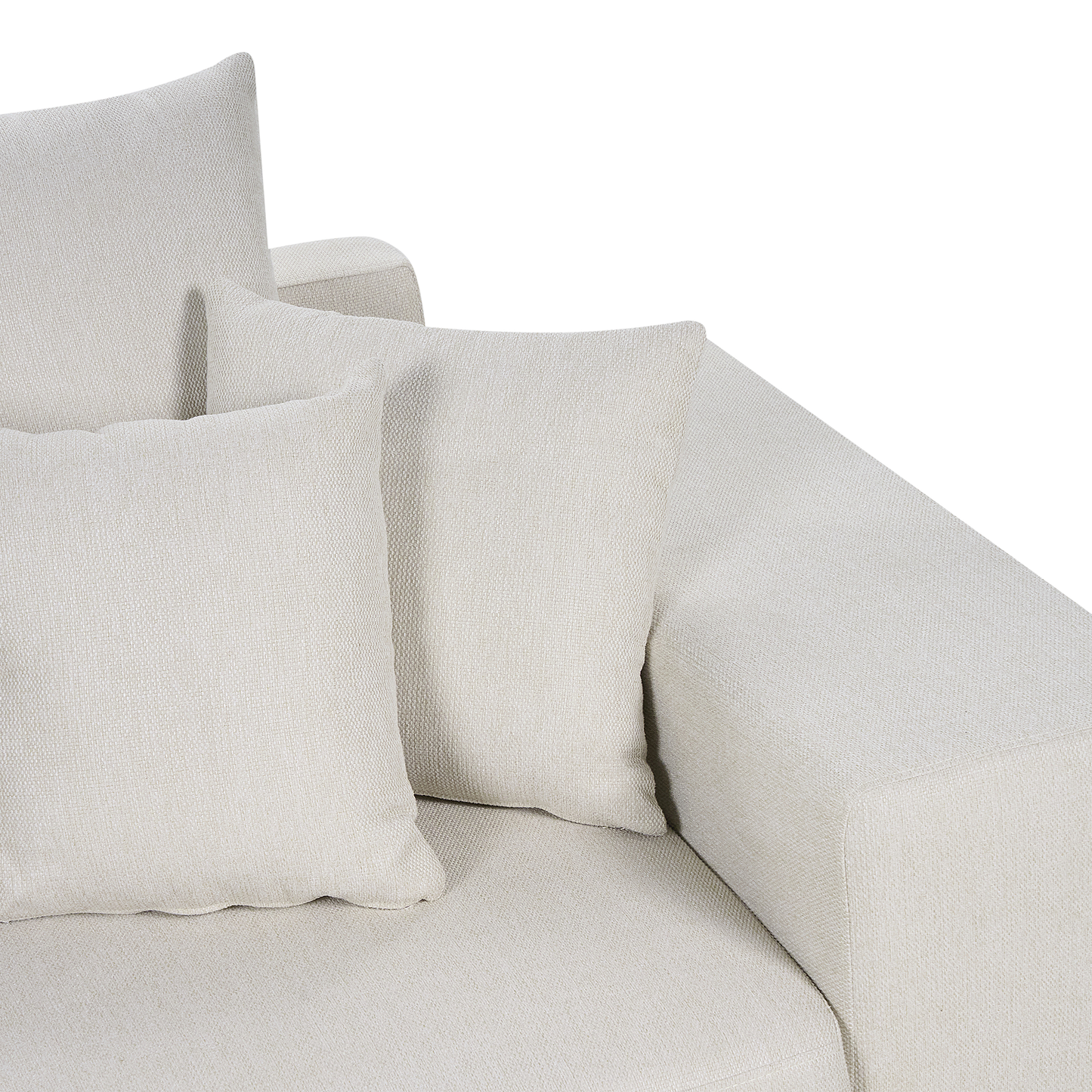 3-Sitzer Ecksofa hellbeige linksseitig mit Schlaffunktion Stauraum LUSPA