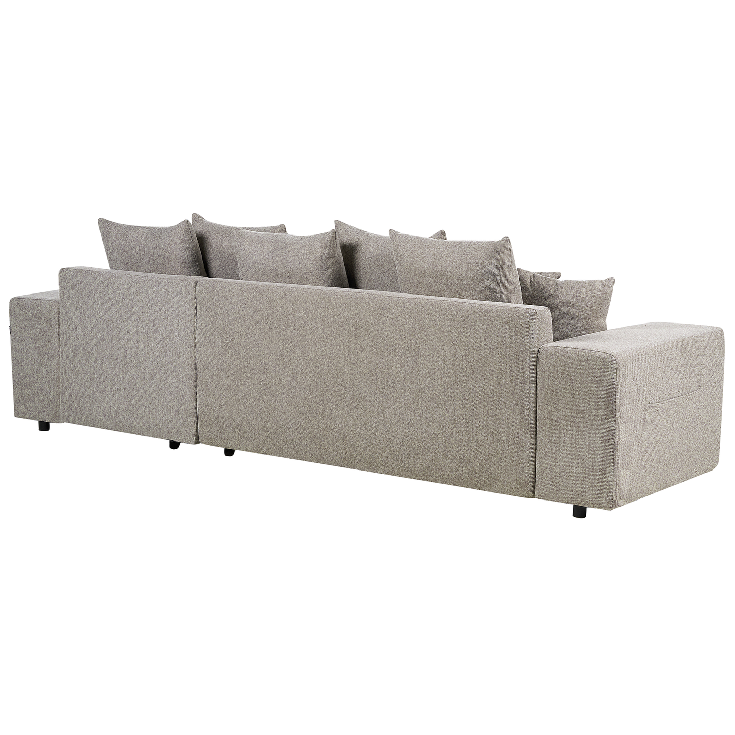 3-Sitzer Ecksofa taupe linksseitig mit Schlaffunktion Stauraum LUSPA