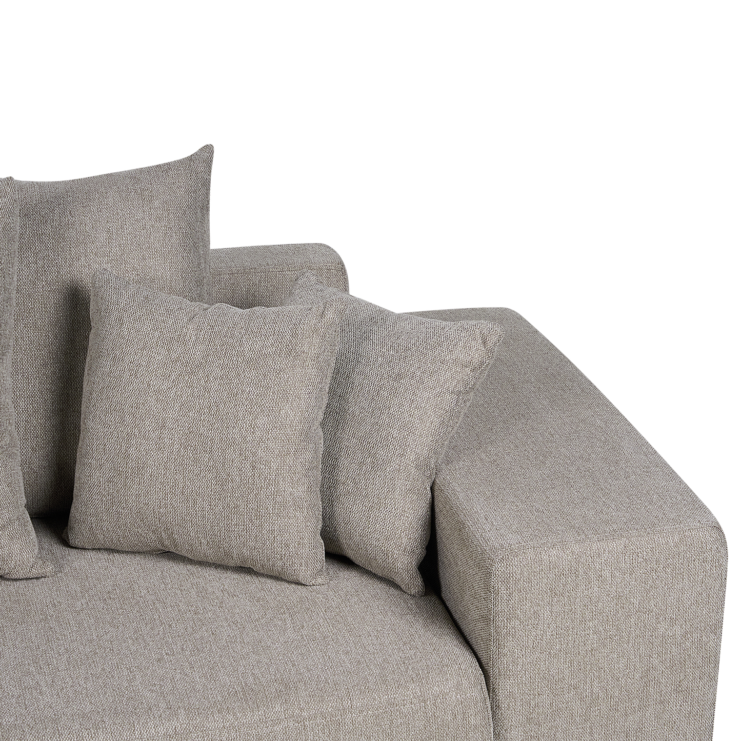 3-Sitzer Ecksofa taupe linksseitig mit Schlaffunktion Stauraum LUSPA