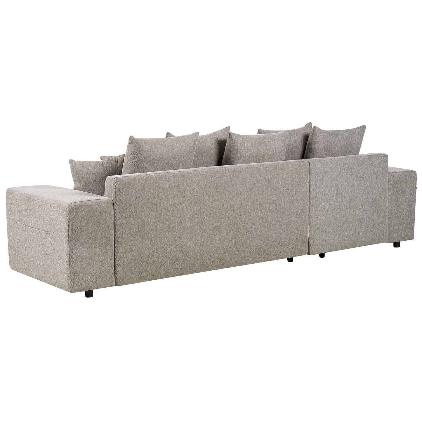 3-Sitzer Ecksofa taupe rechtsseitig mit Schlaffunktion Stauraum LUSPA