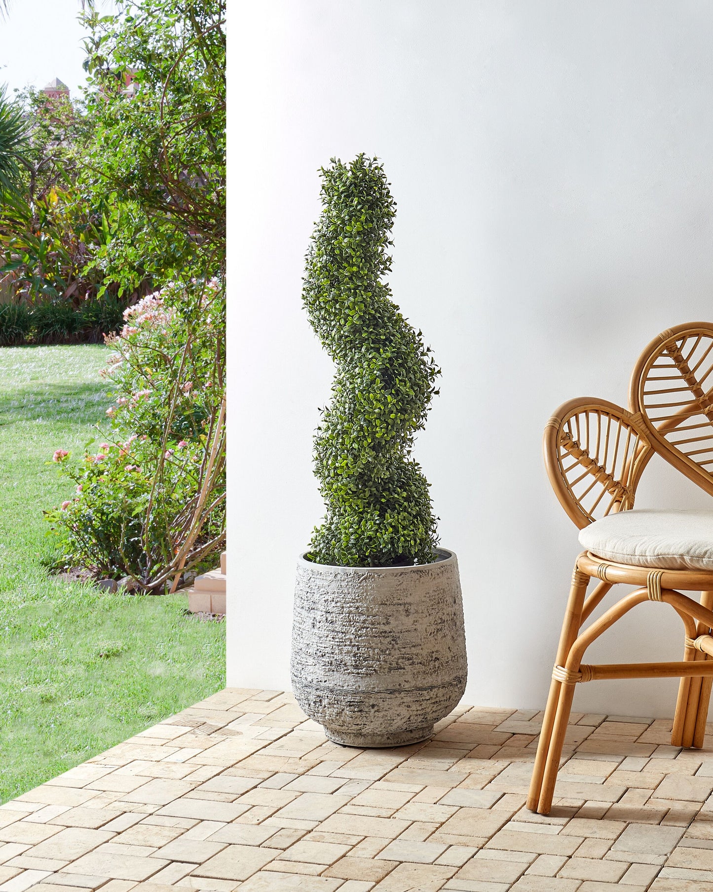 Kunstpflanze im Blumentopf 98 cm BUXUS SPIRAL TREE