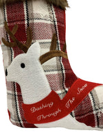 Weihnachtsstiefel Santa H:40cm B:27cm Farbe: Rot/Weiss Karo