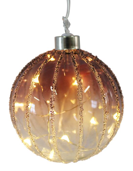 LED Glas Kugel Ornament D:10cm
mit 10 LED