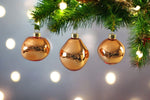 Weihnachtskugel Glas organic 6er Set apricote shiny D6-7cm