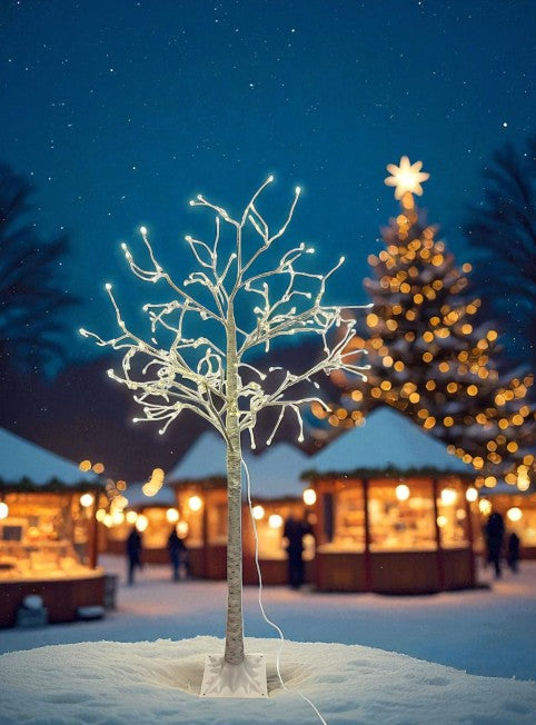 LED Birkenbaum Outdoor "Flower" dew drop mit 222 LED Höhe 150cm