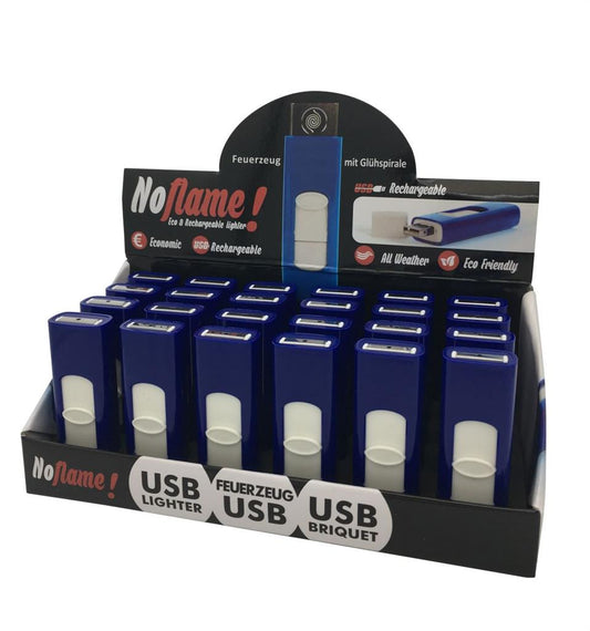 Feuerzeug mit Glühspirale USB Stick zum Aufladen Farbe: blau im Display