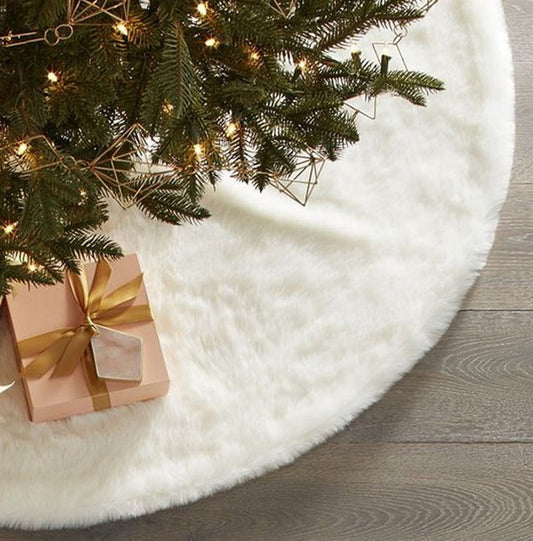 Weihnachtsbaum Rock D:90cm Plüsch weiss