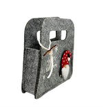 Tasche Xmas aus Filz als Korb in Grau merry Christmas